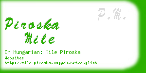 piroska mile business card